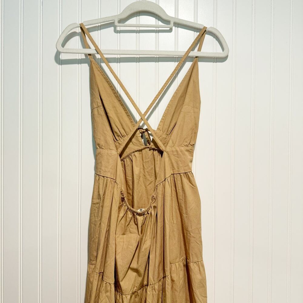 Garconne Cotton Khaki Maxi Dress Classic Minimalistic Size Small - Picture 6 of 6
